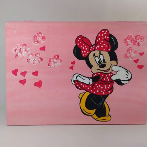 xylino kouti bizoutiera zografismeni minnie mouse